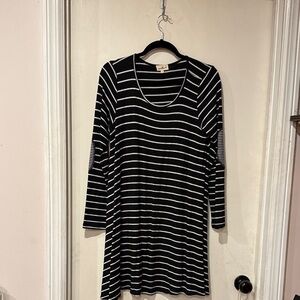 Anthropologie Black and White Striped Dress